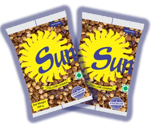 Sun hand roasted Yellow Chana 200gm and 500gm packs