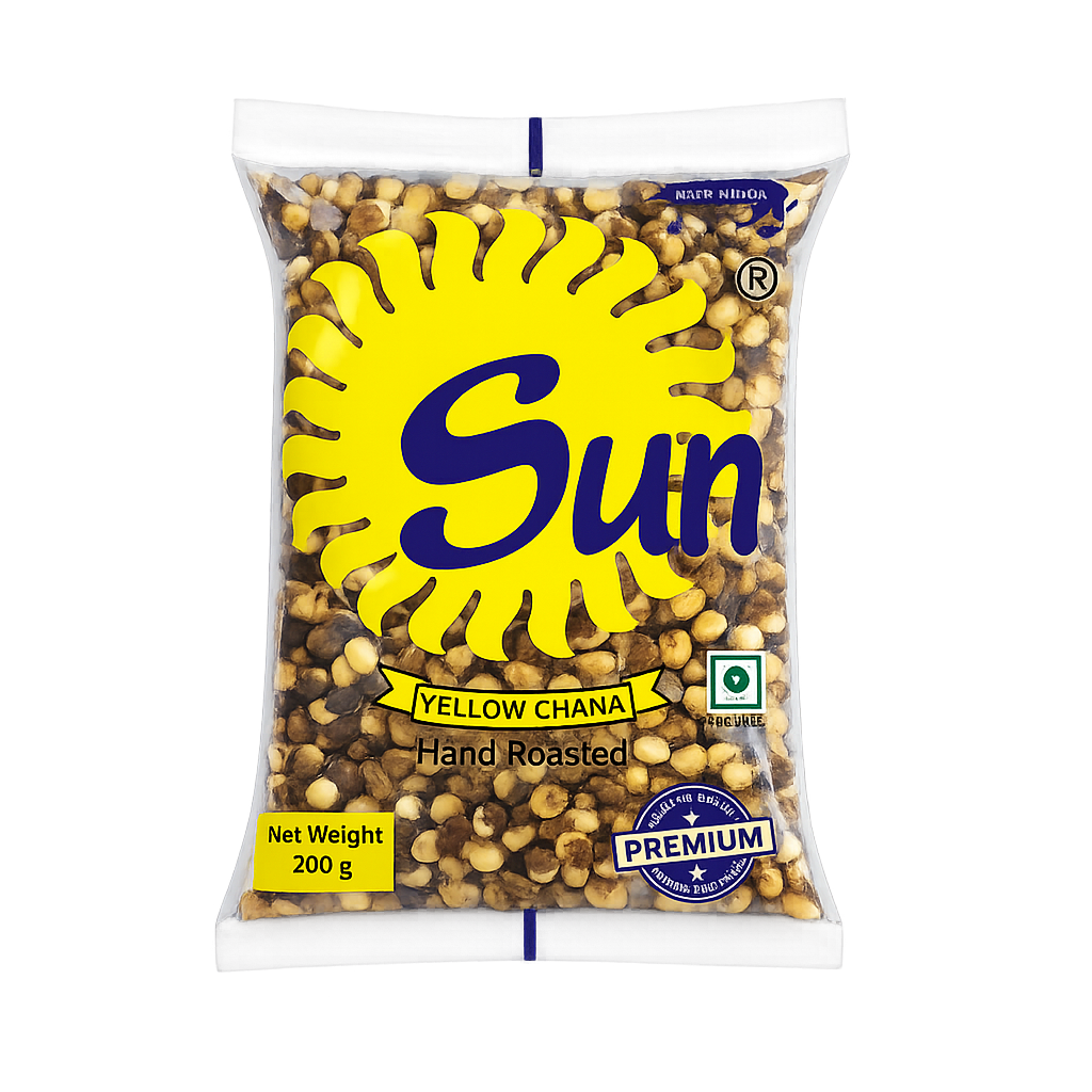 Sun products Yellow Chana 200gm and 500gm snack packets